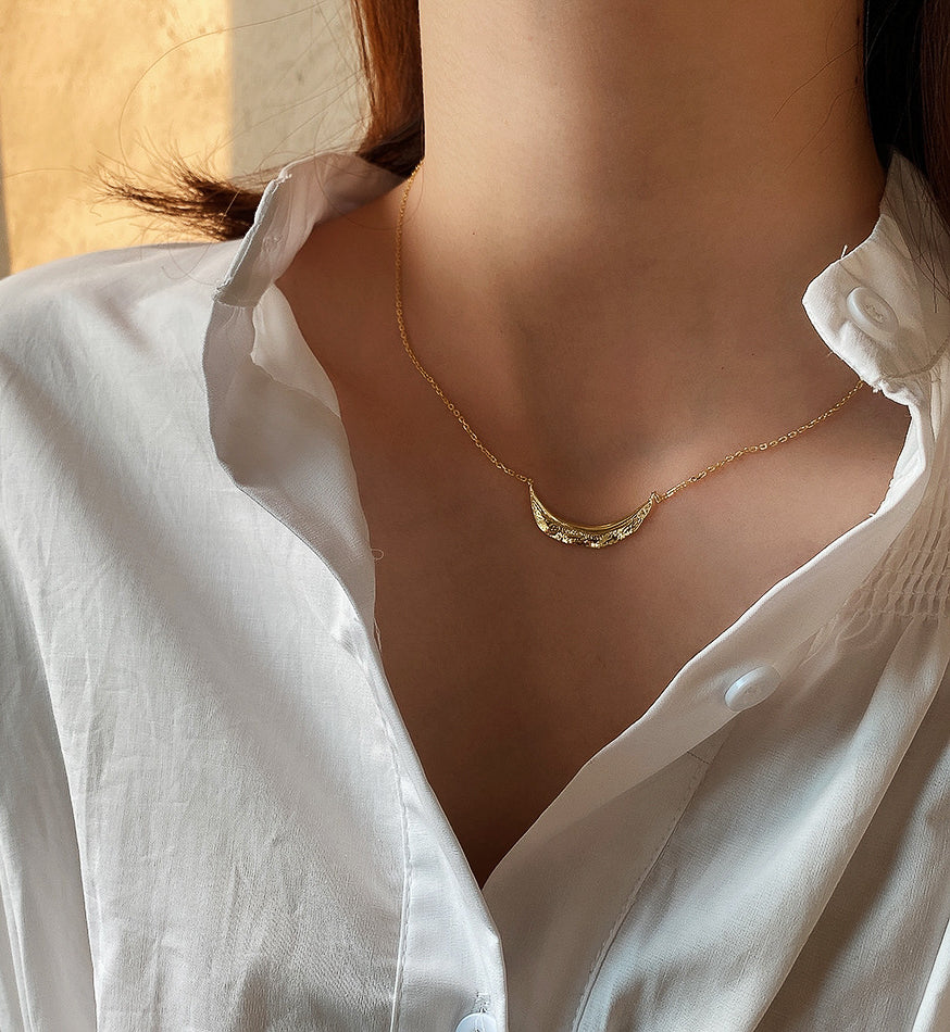 Archaic Moon Bar Necklace
