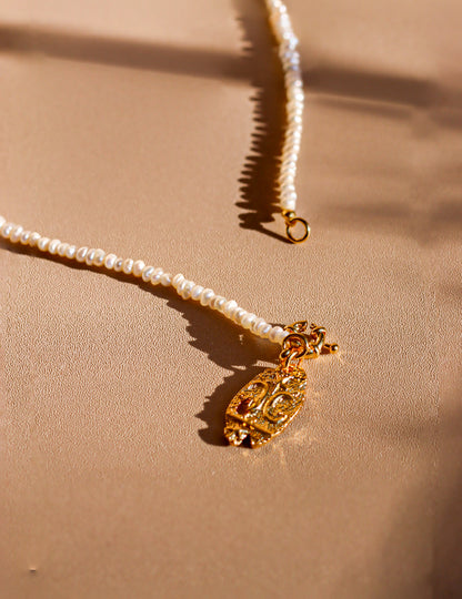 Pearl Sailor's Gold Coin Necklace
