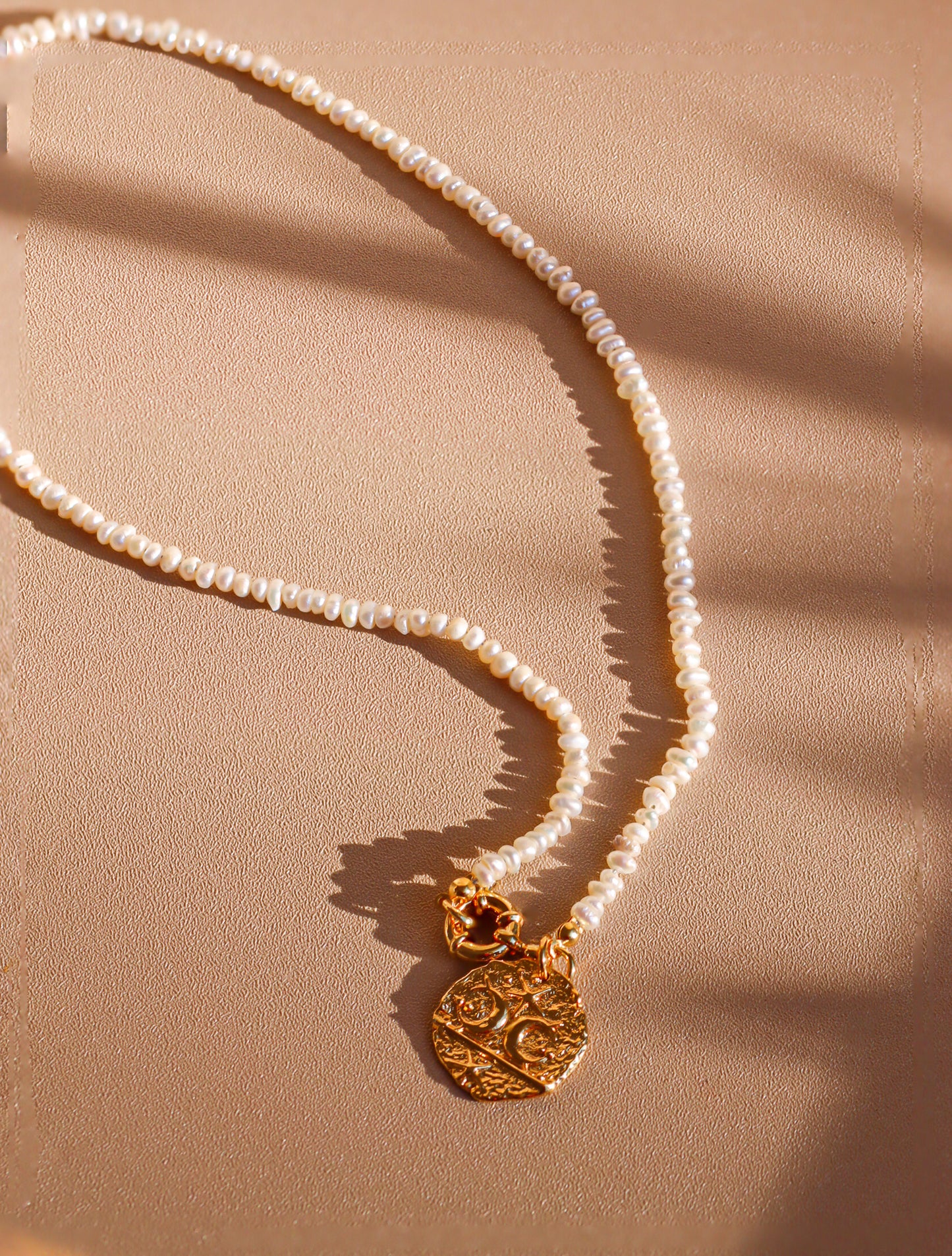 Pearl Sailor's Gold Coin Necklace