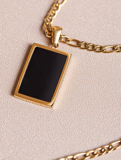 Obsidian Pendant Black Necklace