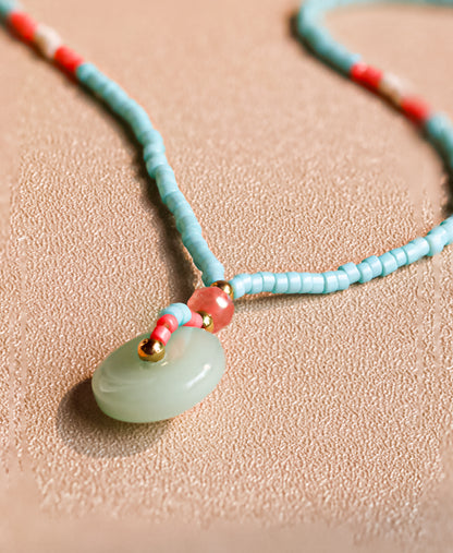 Jade Pendant Turquoise Necklace