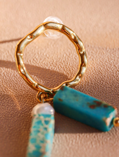 Turquoise Pearl Earrings