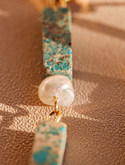 Turquoise Pearl Earrings