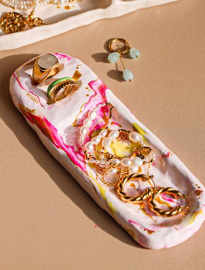 Handmade Polymer Clay Jewelry Dish Ring Holder Passion Spring