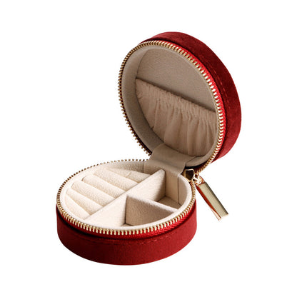 Small Round Jewelry Storage Box Velvet Ring Holder | Traveller