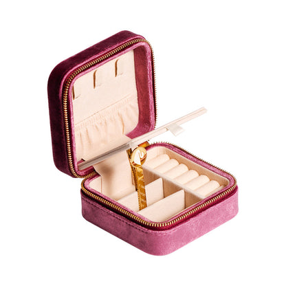 Small Square Velvet Jewelry Storage Box Ring Holder | Traveller