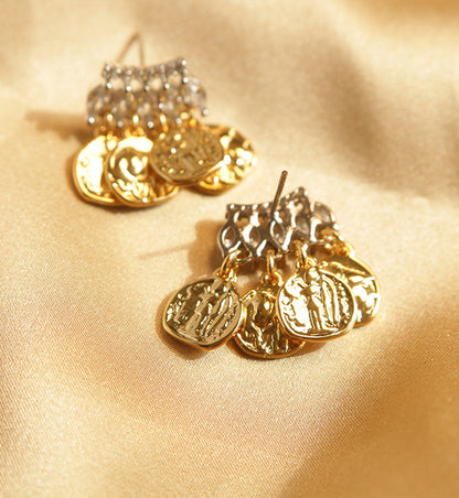 Golden Coins Spark Earrings