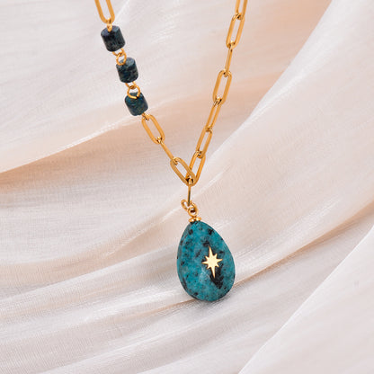 Turquoise Eight Swan Star Necklace