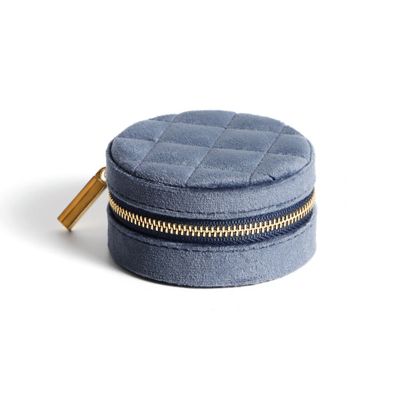 Small Round Jewelry Storage Box Velvet Ring Holder | Traveller