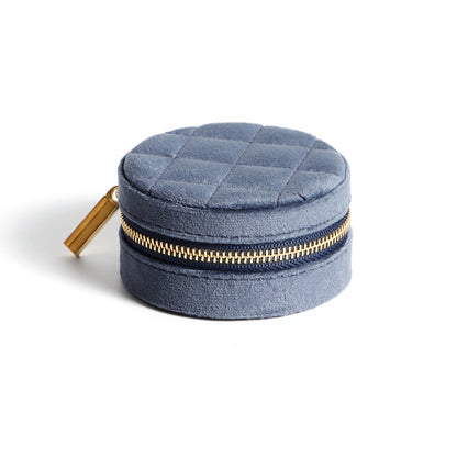 Small Round Jewelry Storage Box Velvet Ring Holder | Traveller