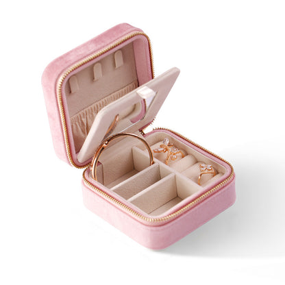 Small Square Velvet Jewelry Storage Box Ring Holder | Traveller