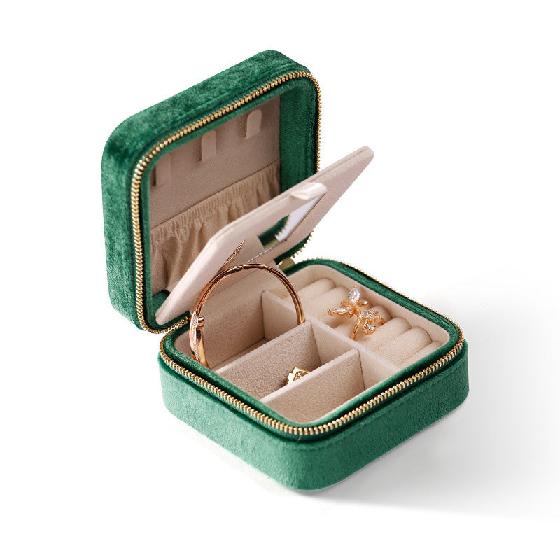 Small Square Velvet Jewelry Storage Box Ring Holder | Traveller