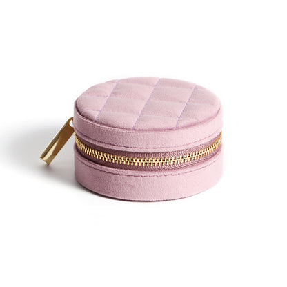 Small Round Jewelry Storage Box Velvet Ring Holder | Traveller