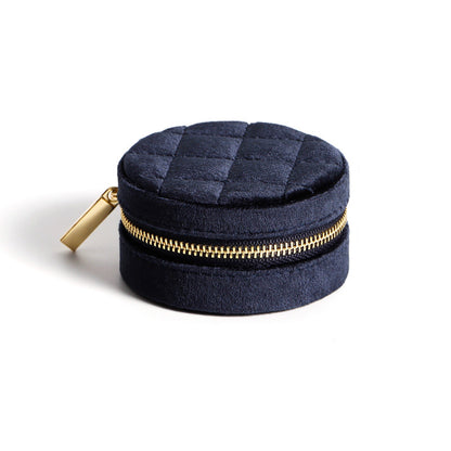 Small Round Jewelry Storage Box Velvet Ring Holder | Traveller