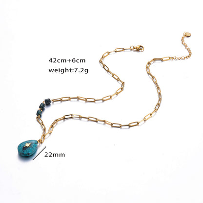 Turquoise Eight Swan Star Necklace
