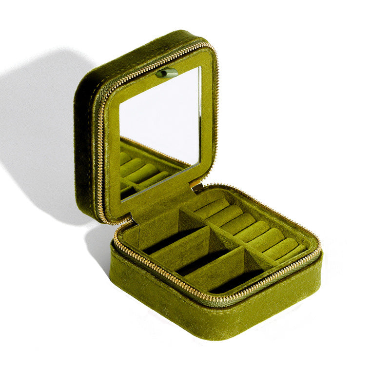 Small Square Velvet Jewelry Storage Box Ring Holder | Traveller