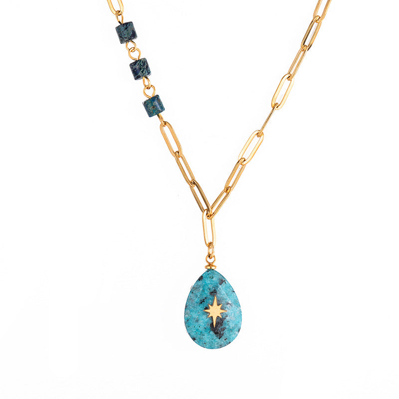 Turquoise Eight Swan Star Necklace