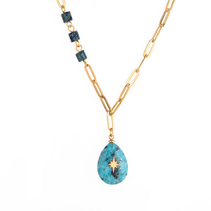 Turquoise Eight Swan Star Necklace