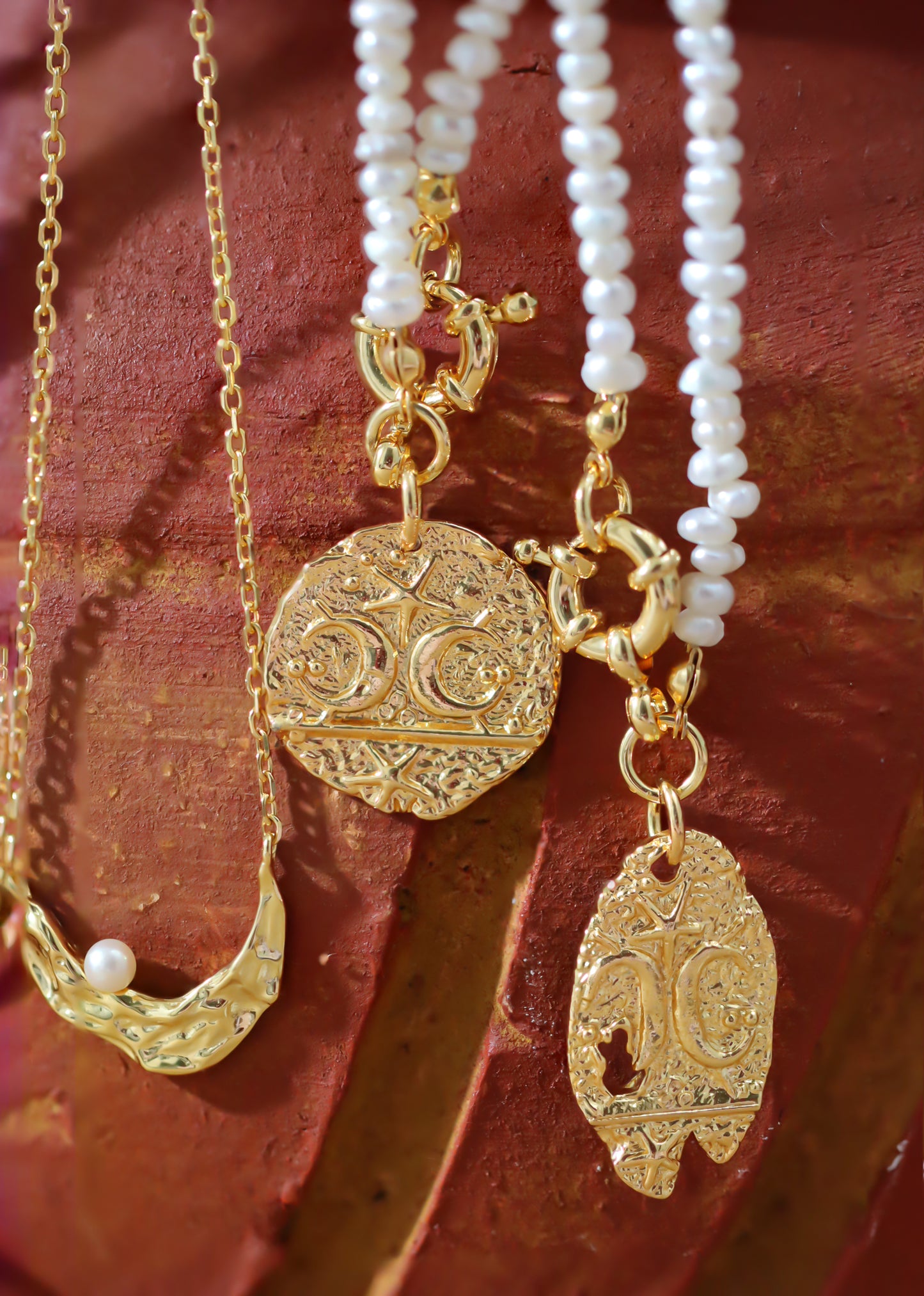 Pearl Sailor's Gold Coin Necklace