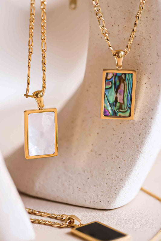 Abalone Pendant Dark Glow Necklace