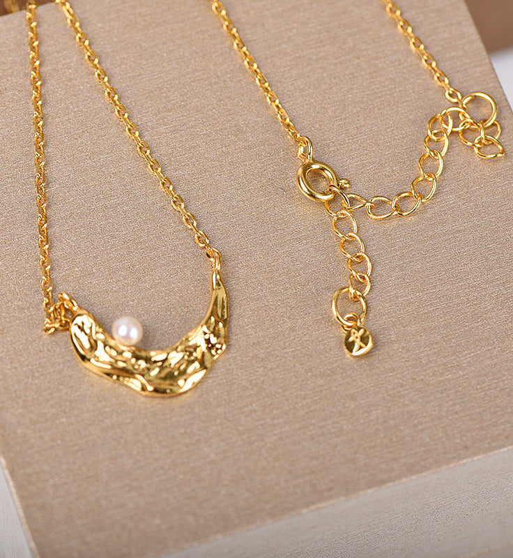 Crescent Pearl Necklace
