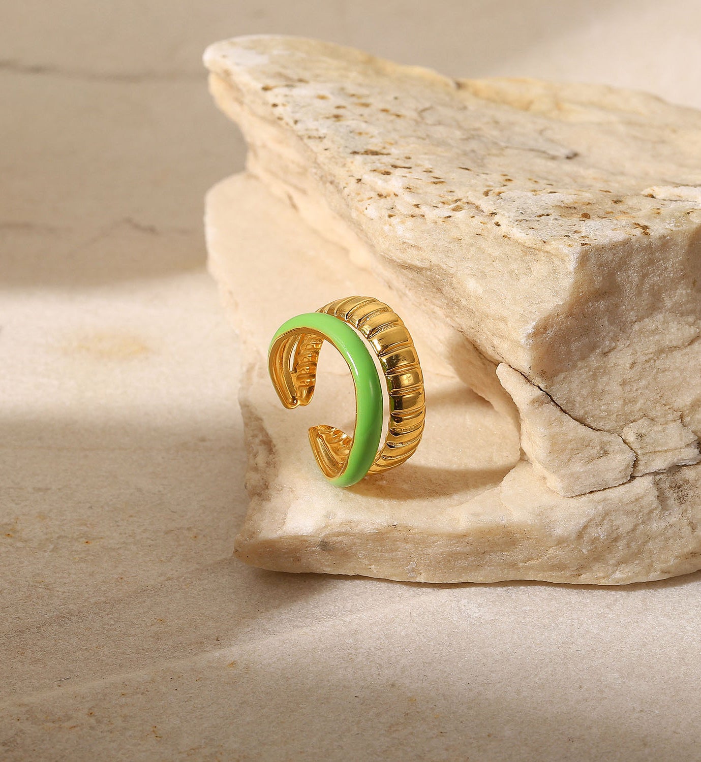 Green Enamel Ring