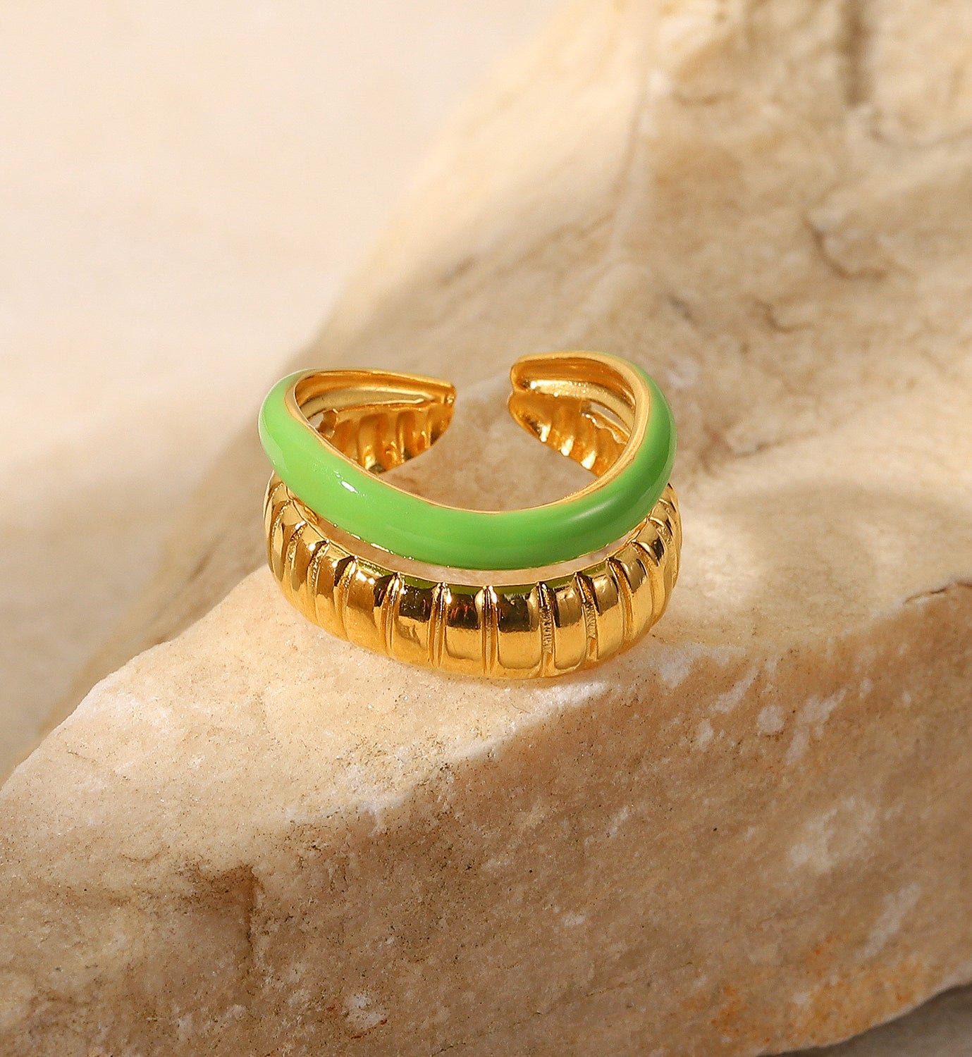 Green Enamel Ring