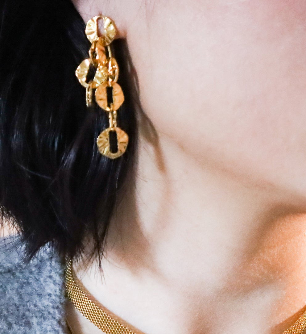 Paper-Cut Chain Earrings