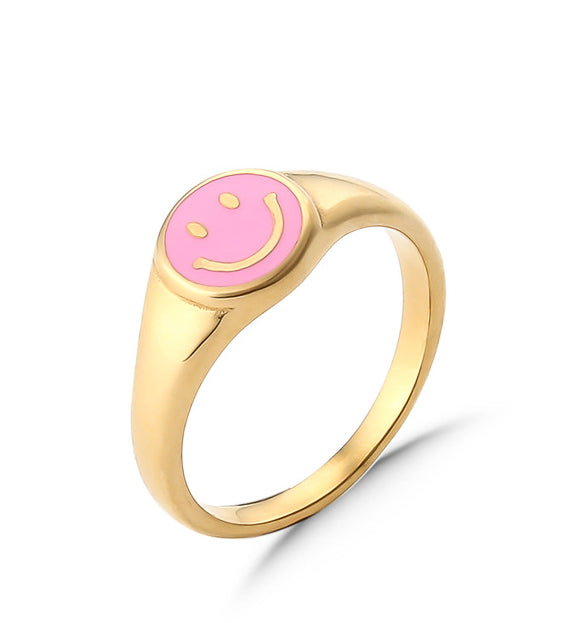 Smile Enamel Statement Ring