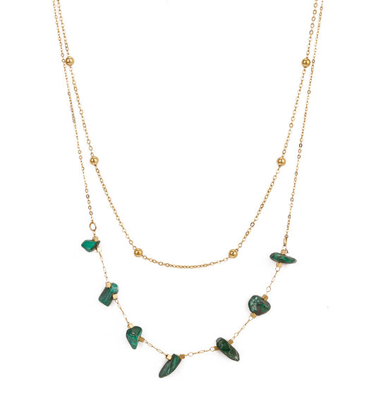 Turquoise Beads Layered Necklace