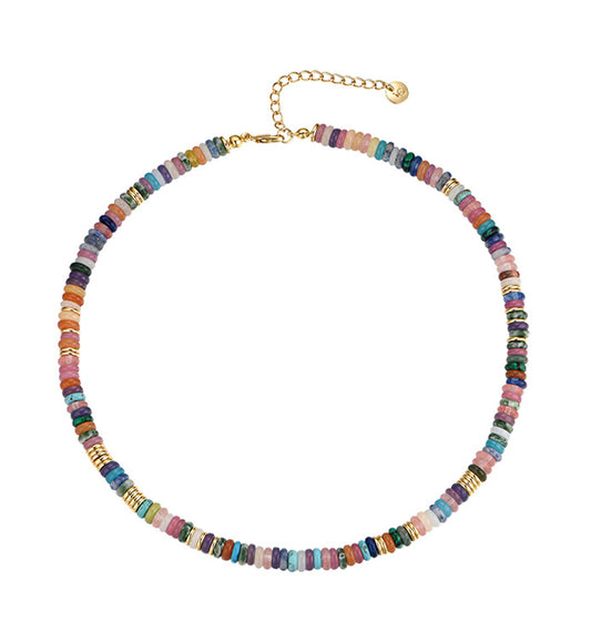 Rainbow Colorful Gemstone Necklace