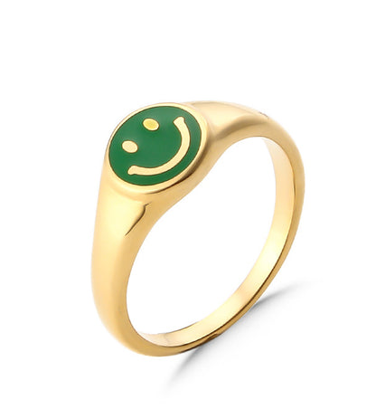 Smile Enamel Statement Ring