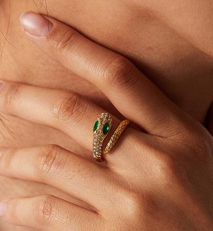 Cute Snake Gemstone Ring