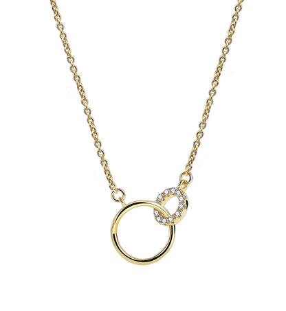Duo Interlocking Rings Necklace