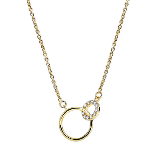 Duo Interlocking Rings Necklace