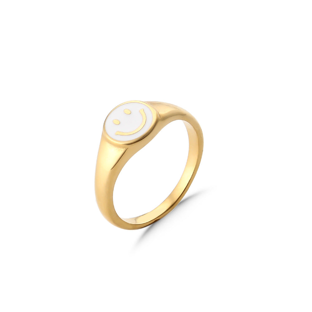Smile Enamel Statement Ring