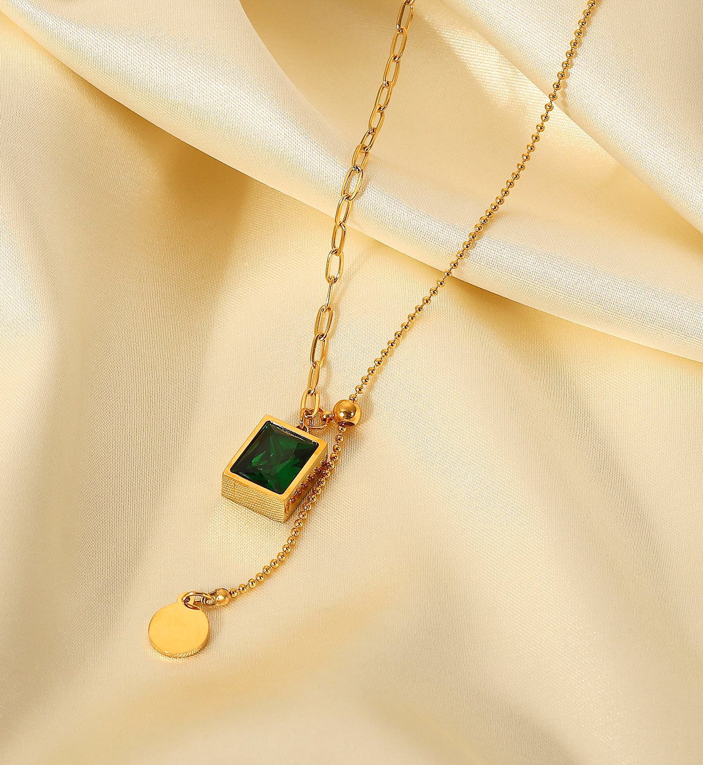 Golden Cube Necklace