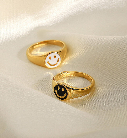 Smile Enamel Statement Ring