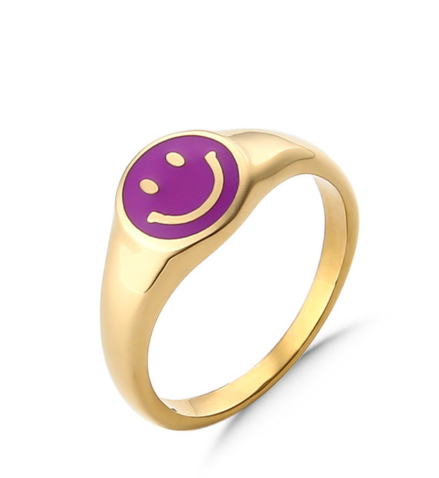 Smile Enamel Statement Ring