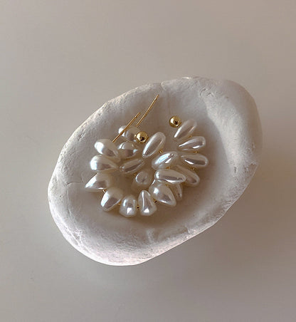 Medium Pearl Hoops