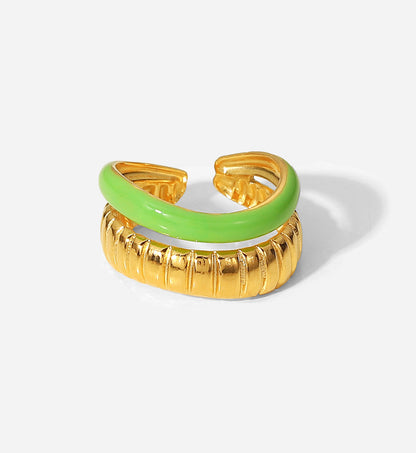 Green Enamel Ring