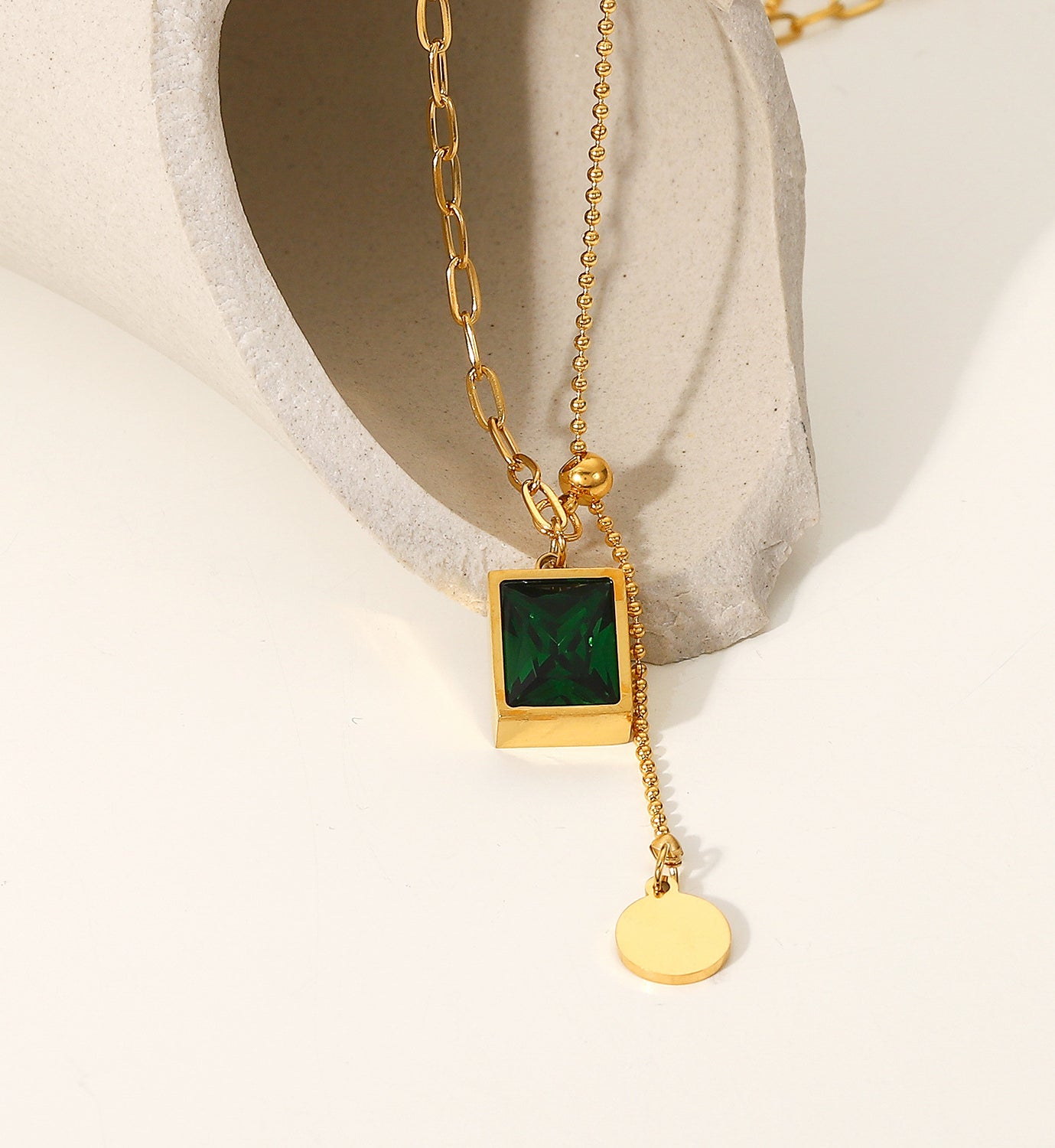 Golden Cube Necklace