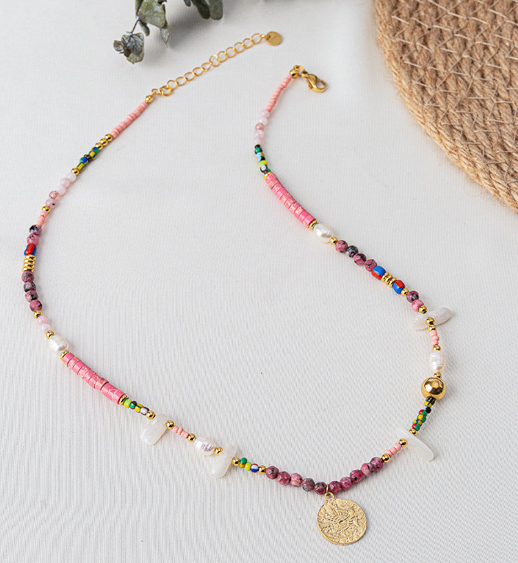 Helena Pink Gemstone Necklace