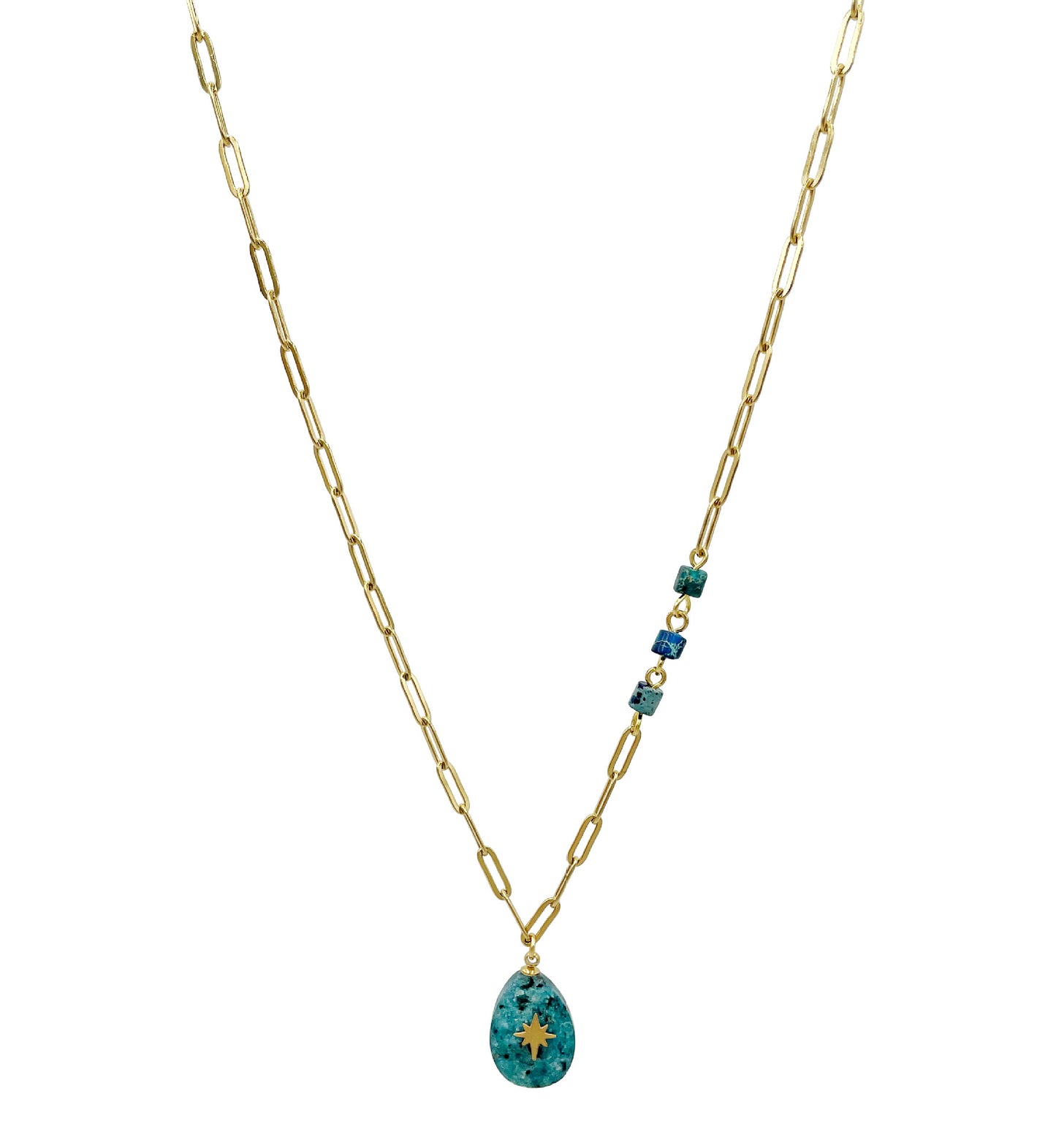 Turquoise Eight Swan Star Necklace