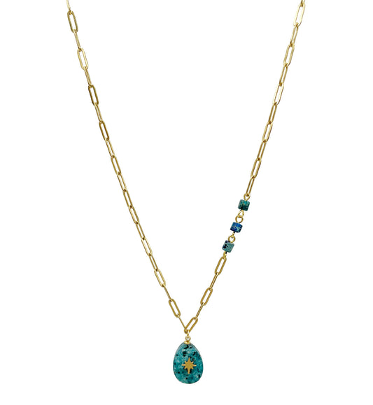 Turquoise Eight Swan Star Necklace