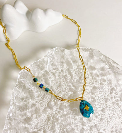 Turquoise Eight Swan Star Necklace