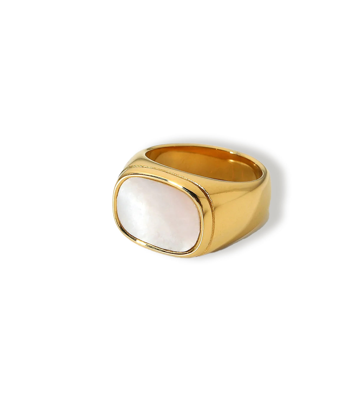 Golden Mother of Pearl Ring