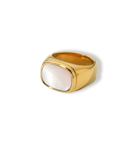 Golden Mother of Pearl Ring