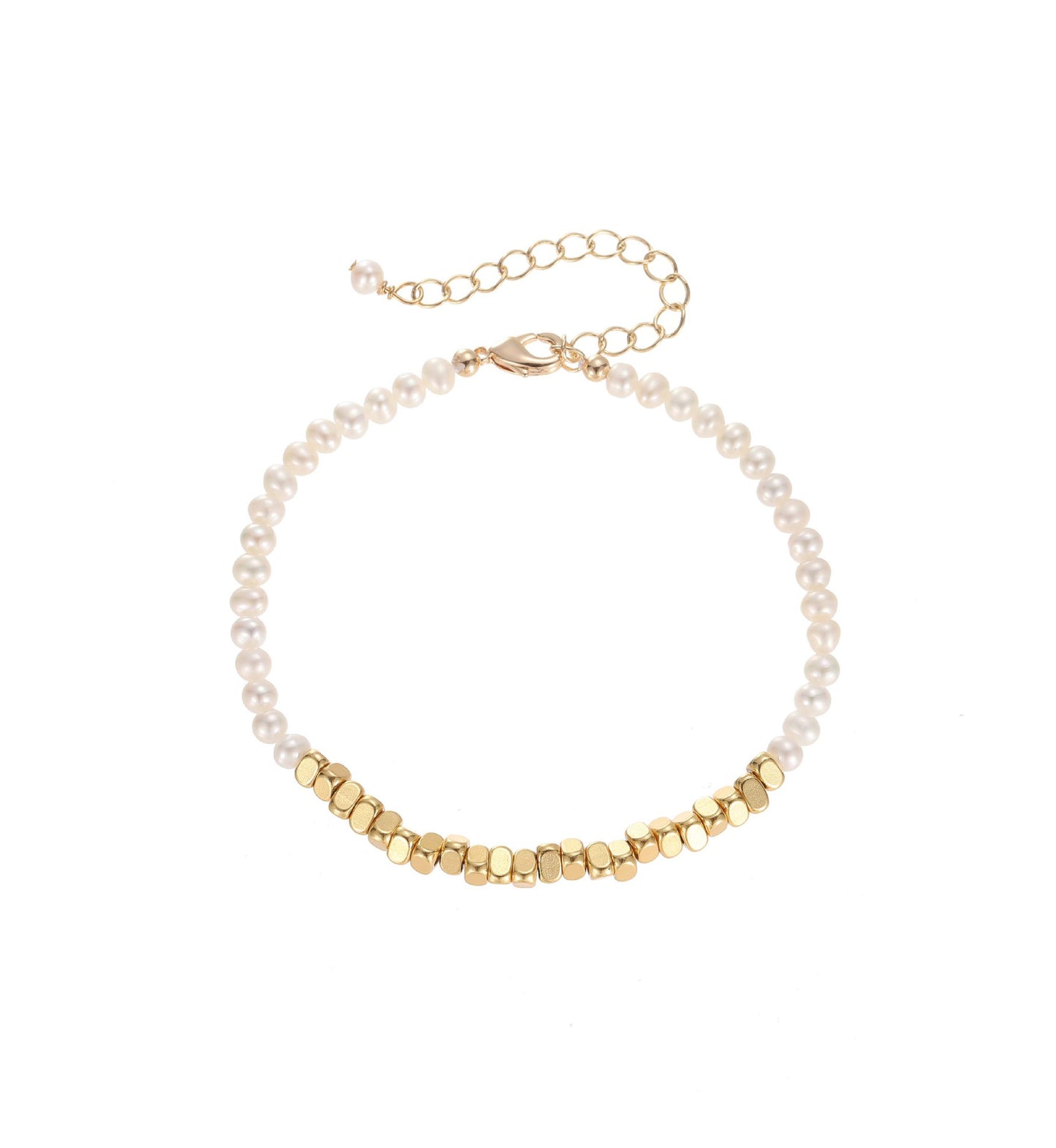 Golden Nuggets Pearly Bracelet