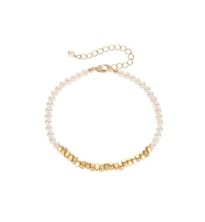 Golden Nuggets Pearly Bracelet